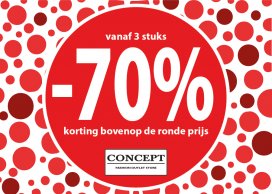 Ontvang 70% extra korting vanaf 3 stuks bovenop de ronde prijs - Concept Fashion Hofstade