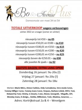 Bo & Avenue Plus totale uitverkoop