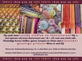 Fabric Shop Pop Up Sale