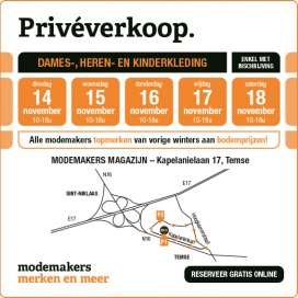 Privéverkoop modemakers - dames-, heren- en kinderkleding