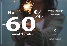 Concept Fashion OUTLET Brugge nu - 50% bij aankoop vanaf 3 stuks -60%