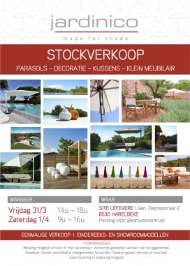 Stockverkoop Jardinico Parasols & Outdoor Decoratie