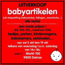 Uitverkoop babyartikelen