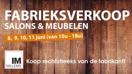 Fabrieksverkoop van salons en meubelen: 8, 9, 10 en 11 juni 2016 in Eeklo