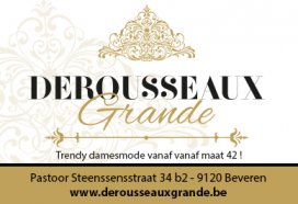 Stockverkoop trendy dameskleding Maatje Meer, Derousseaux Grande!