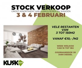 Stockverkoop kurkvloeren en kurkwanden