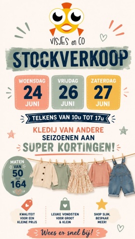 Visjes en Co baby- en kinderkledij stockverkoop
