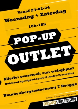 Pop-up outlet van overstockartikelen van een webgigant