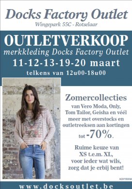 Stockverkoop merkkleding te Rotselaar - 11-12-13-19-20 maart 2016