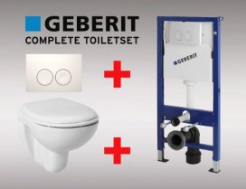 Overstock van radiatoren, aansluit sets, GEBERIT toilet sets, enz..