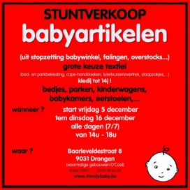 Stuntverkoop babyartikelen