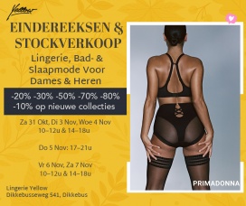verkoop van stock en eindereeksen lingerie, slaap- en badmode voor dames, heren 
