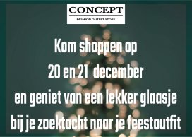 Geniet van 40% korting en geniet van een lekker glaasje bubbels - Concept Fashion Outlet Eeklo