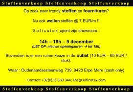 Stoffenverkoop + Outlet @ 10 eur/stuk