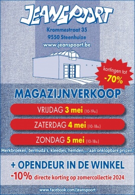 Jeanspoort magazijnverkoop