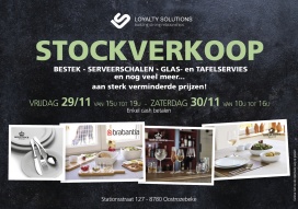 Stockverkoop van bestek - serveerschalen - glas- en tafelservies en nog veel meer