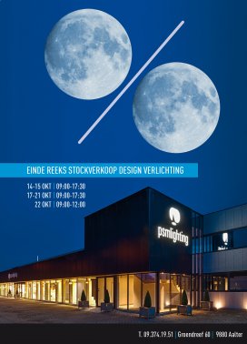 Stockverkoop Design verlichting + einde reeksen