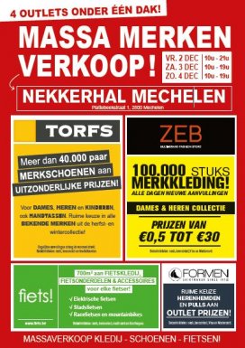 Massa merken verkoop: ZEB, Torfs, Fiets! en FORMEN