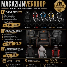 Magazijnverkoop gaming stoelen (2e hands)