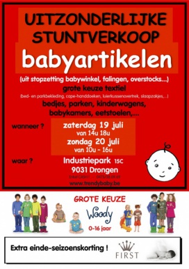 Uitzonderlijke stuntverkoop babyartikelen...