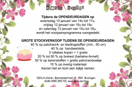 Stockverkoop Decla crafts  (stoffen, wol, ...)