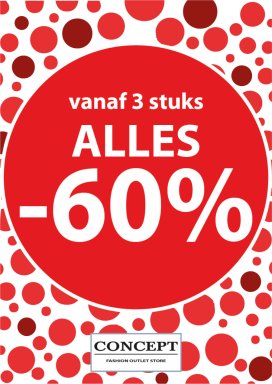 60% korting vanaf 3 stuks op de wintercollectie - Concept Fashion Oudenaarde