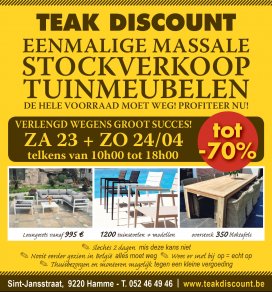 TUINMEUBELEN LEEGVERKOOP 23 & 24 april, wegens succes verlengd + nieuwe aanvoer containers