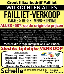 FAILLIET VERKOOP MERK-KLEDING Schelle 