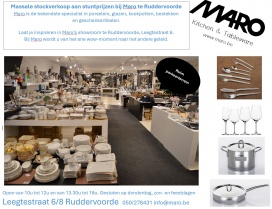 Massale stockverkoop aan stuntprijzen bij Maro te Ruddervoorde 
