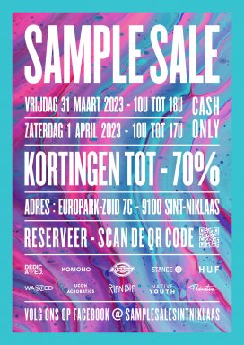 Sample sale skate kleding en accessoires