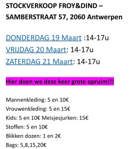 Stockverkoop froy & dind