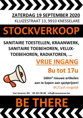 Stockverkoop sanitair :Pop-up Van Severen NV 
