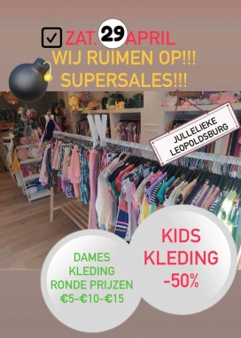  Supersales stockverkoop Jullelieke