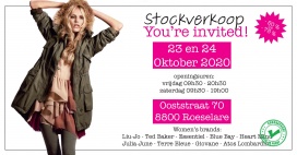 Grote Stockverkoop Merkkledij te Roeselare op 23 & 24 Oktober