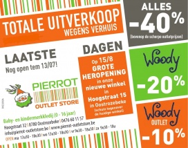 Tot -40% bovenop de outletprijzen bij Pierrot Outletstore