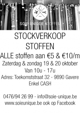 Stockverkoop Stoffen aan €5 en €10/meter