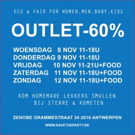 Outlet -60% kleding eco & fair