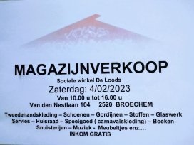 Magazijnverkoop Sociale winkel De Loods