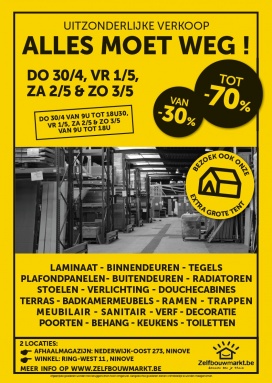 Stockverkoop Zelfbouwmarkt Ninove
