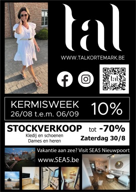Grote stockverkoop kledij en schoenen dames en heren Tal Kortemark