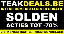 SOLDEN ACTIES - Teakdeals Outlet van Interieur- & Badkamermeubelen - Eettafels, Stoelen, Clubzetels, Kasten, Dressoirs, Vitrines, Bureautafels, Decoratie, Badkamerkasten, Tuinmeubelhoezen,...