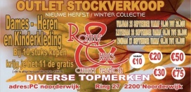 Stockverkoop merkkleding dames- heren en kinderen aan ronde prijzen