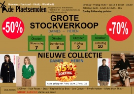 Grote stockverkoop de Plaetsemolen