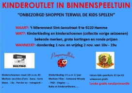 Kinderoutlet kleding en schoenen in binnenspeeltuin 't Mierennest te Hamme