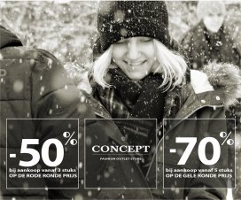 CONCEPT FASHION OUTLET GENTBRUGGE -50% vanaf 3 stuks bovenop de rode nettoprijzen -70% vanaf 5 stuks bovenop de gele nettoprijzen