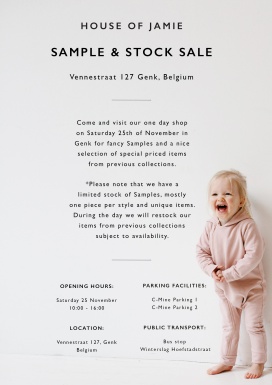 House of Jamie - Sample Sale & Stock Sale - Apparel & Baby Essentials and Home Collection
