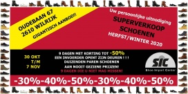 GEANNULEERD -- Stockverkoop schoenen SIC