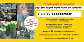 stockverkoop decoratie groothandel enkel tijdens deze dagen ook voor particulieren