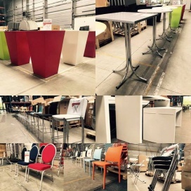 Fabrieksverkoop Flexfurn stoelen en tafels 