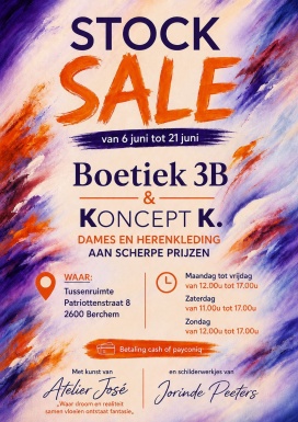 Stock Sale Boetiek 3B & Koncept K.